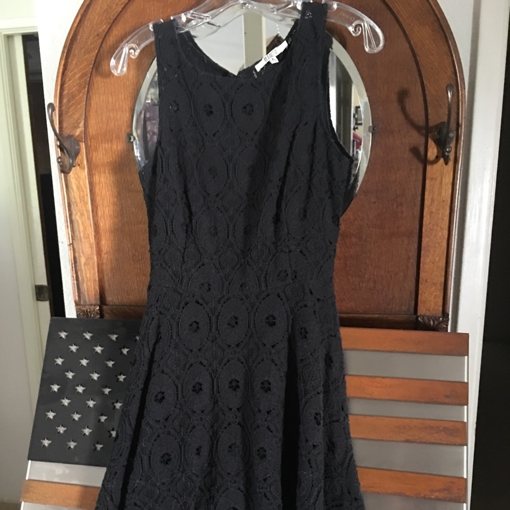 BB Dakota Renley Lace, black fit and flare dress. Size 4.